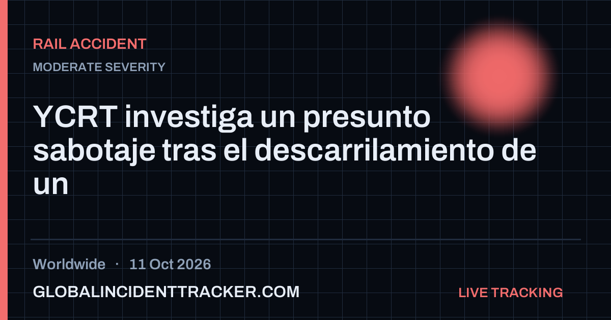 Rail Accident incident in worldwide on 11 October 2026 — Global Incident Tracker report card