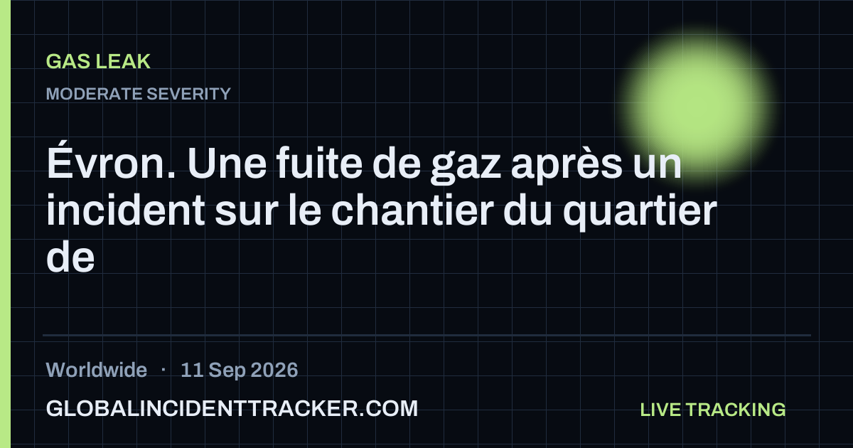 Gas Leak incident in worldwide on 11 September 2026 — Global Incident Tracker report card