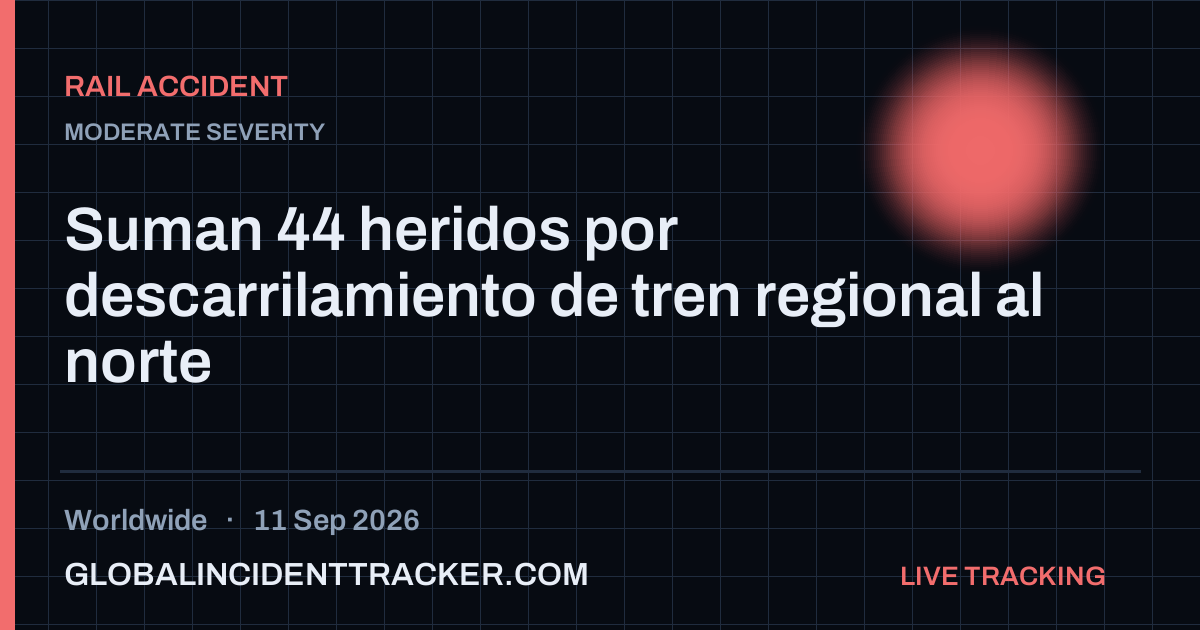 Rail Accident incident in worldwide on 11 September 2026 — Global Incident Tracker report card