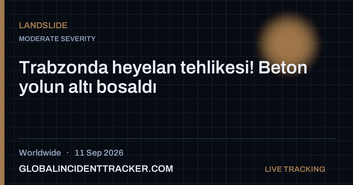 Landslide incident in worldwide on 11 September 2026 — Global Incident Tracker report card