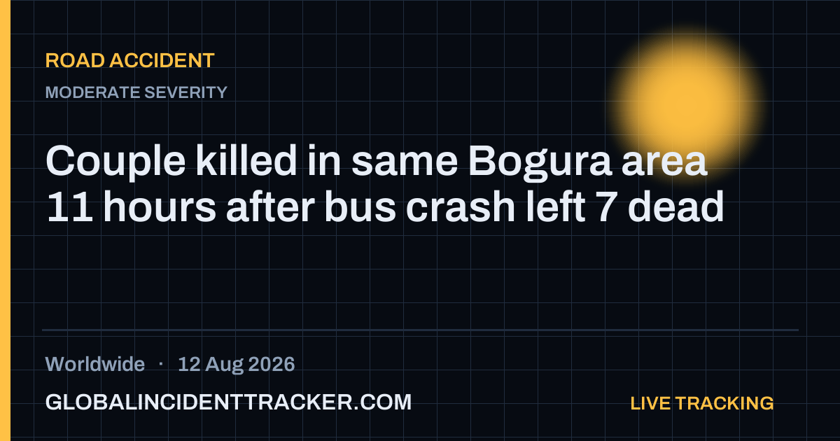 Road Accident incident in worldwide on 12 August 2026 — Global Incident Tracker report card