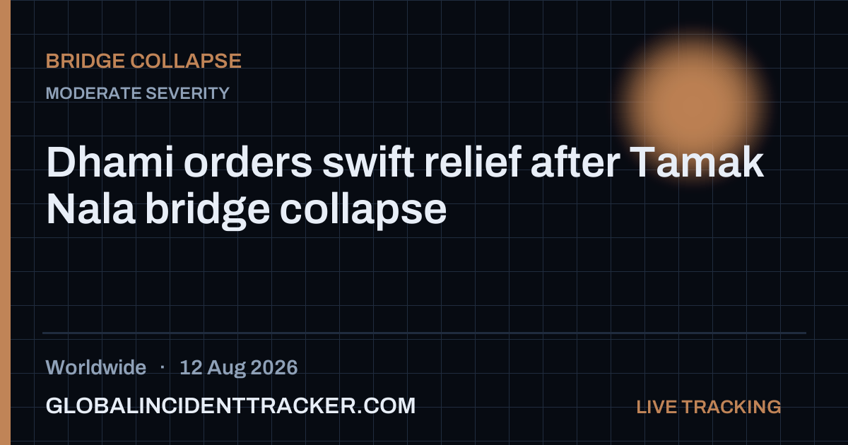 Bridge Collapse incident in worldwide on 12 August 2026 — Global Incident Tracker report card