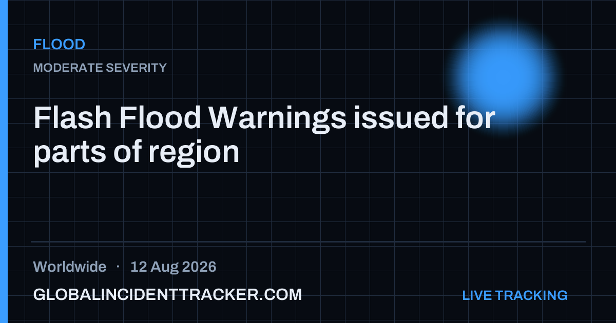 Flood incident in worldwide on 12 August 2026 — Global Incident Tracker report card