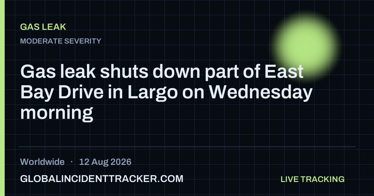 Gas Leak incident in worldwide on 12 August 2026 — Global Incident Tracker report card