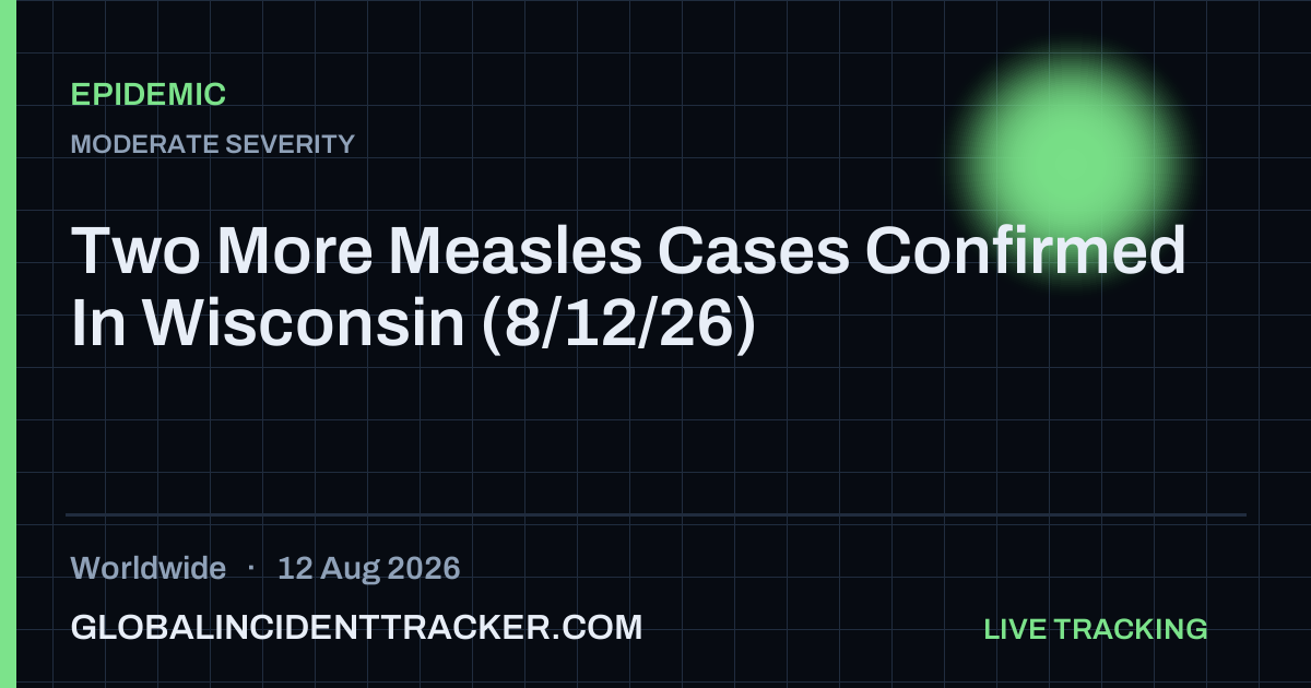 Epidemic incident in worldwide on 12 August 2026 — Global Incident Tracker report card