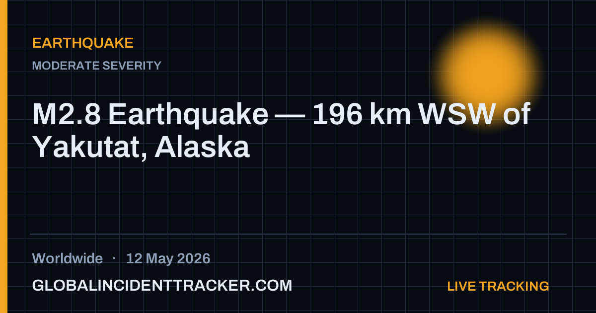 Earthquake incident in worldwide on 12 May 2026 — Global Incident Tracker report card