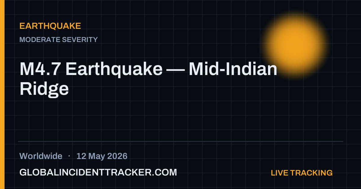 Earthquake incident in worldwide on 12 May 2026 — Global Incident Tracker report card