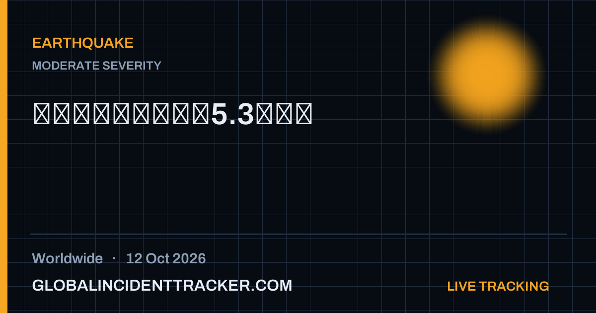 Earthquake incident in worldwide on 12 October 2026 — Global Incident Tracker report card