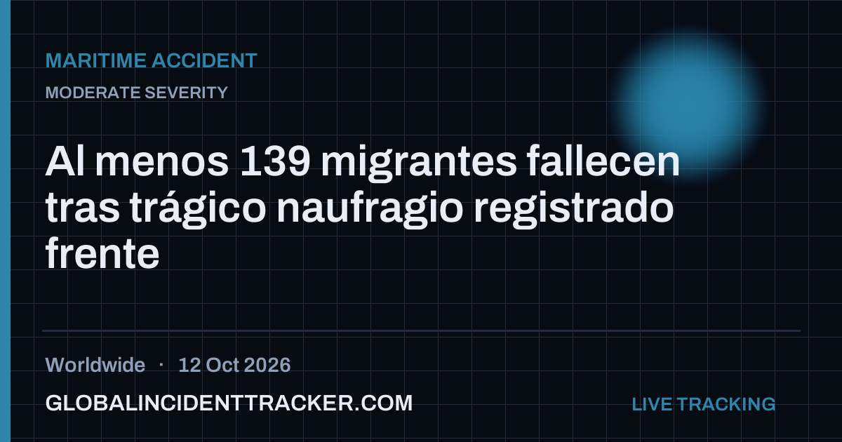 Maritime Accident incident in worldwide on 12 October 2026 — Global Incident Tracker report card