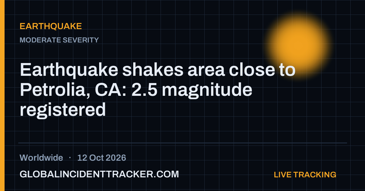 Earthquake incident in worldwide on 12 October 2026 — Global Incident Tracker report card