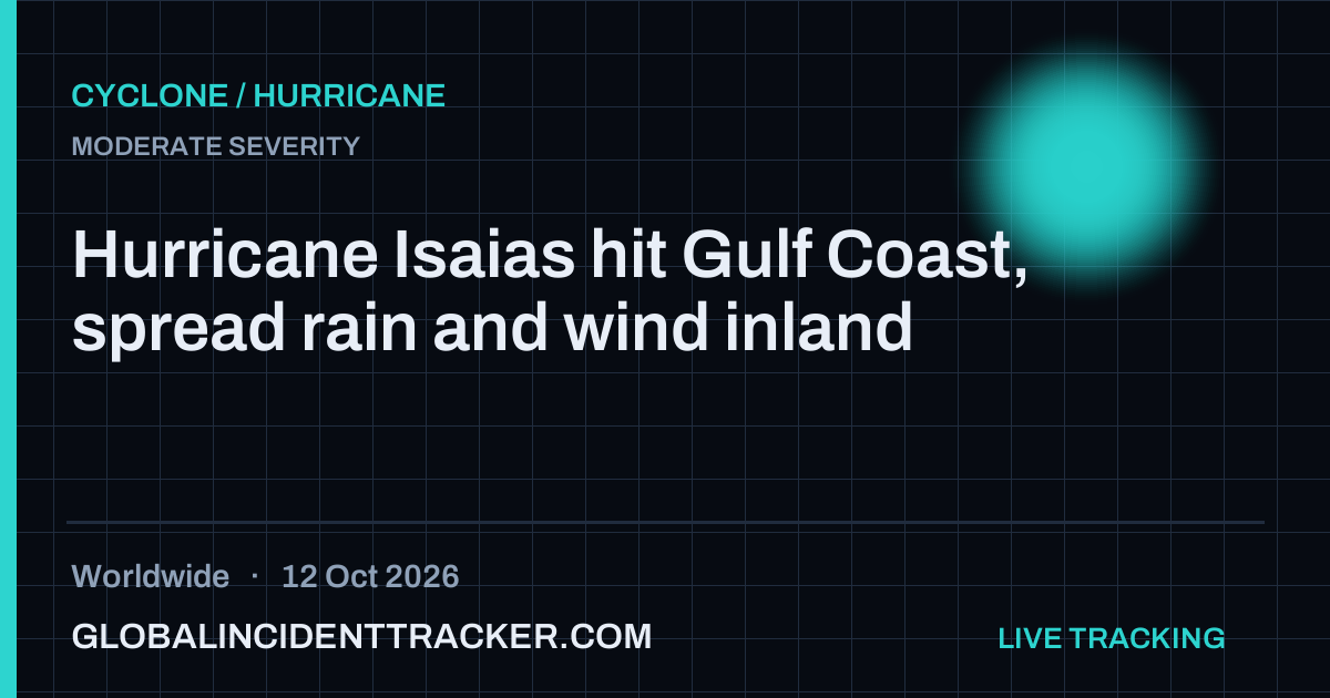 Cyclone / Hurricane incident in worldwide on 12 October 2026 — Global Incident Tracker report card