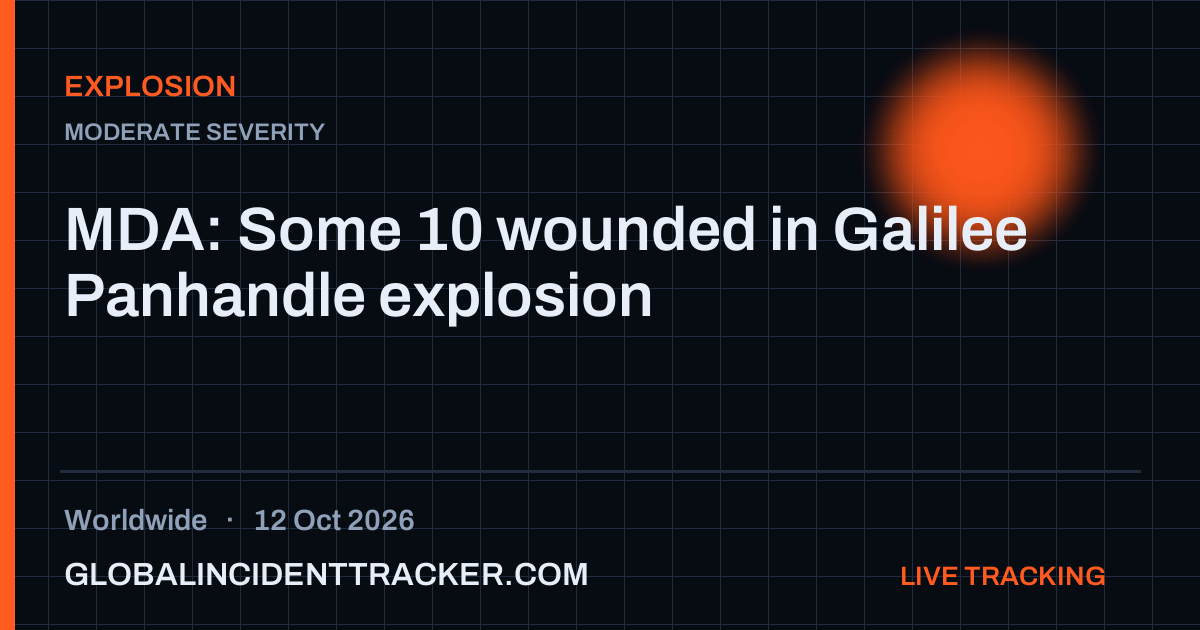 Explosion incident in worldwide on 12 October 2026 — Global Incident Tracker report card