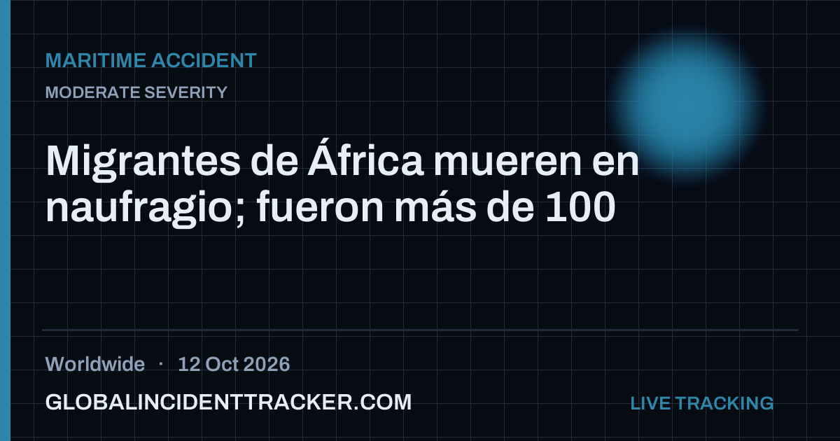 Maritime Accident incident in worldwide on 12 October 2026 — Global Incident Tracker report card