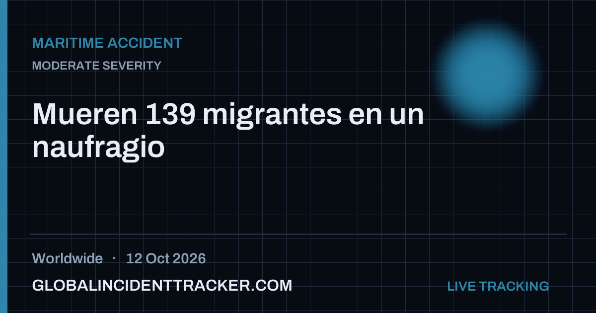 Maritime Accident incident in worldwide on 12 October 2026 — Global Incident Tracker report card