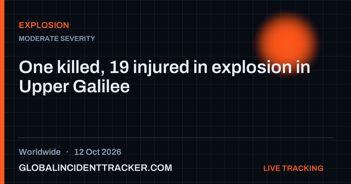 Explosion incident in worldwide on 12 October 2026 — Global Incident Tracker report card