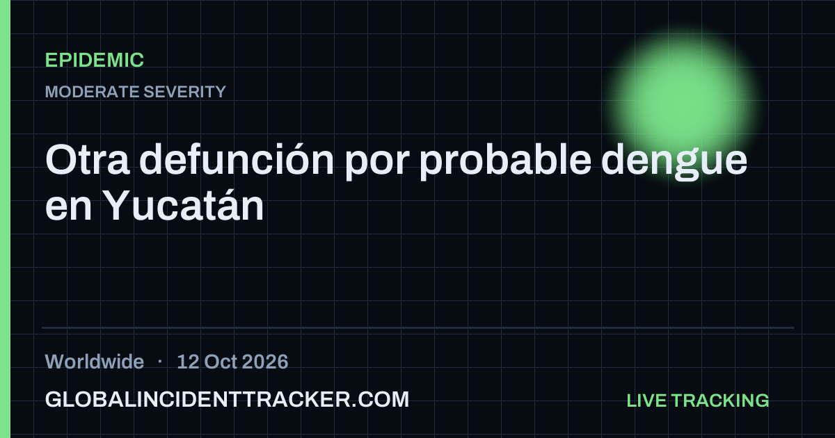 Epidemic incident in worldwide on 12 October 2026 — Global Incident Tracker report card