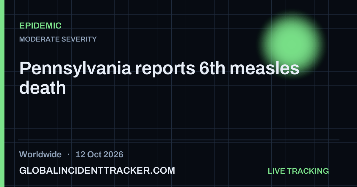 Epidemic incident in worldwide on 12 October 2026 — Global Incident Tracker report card