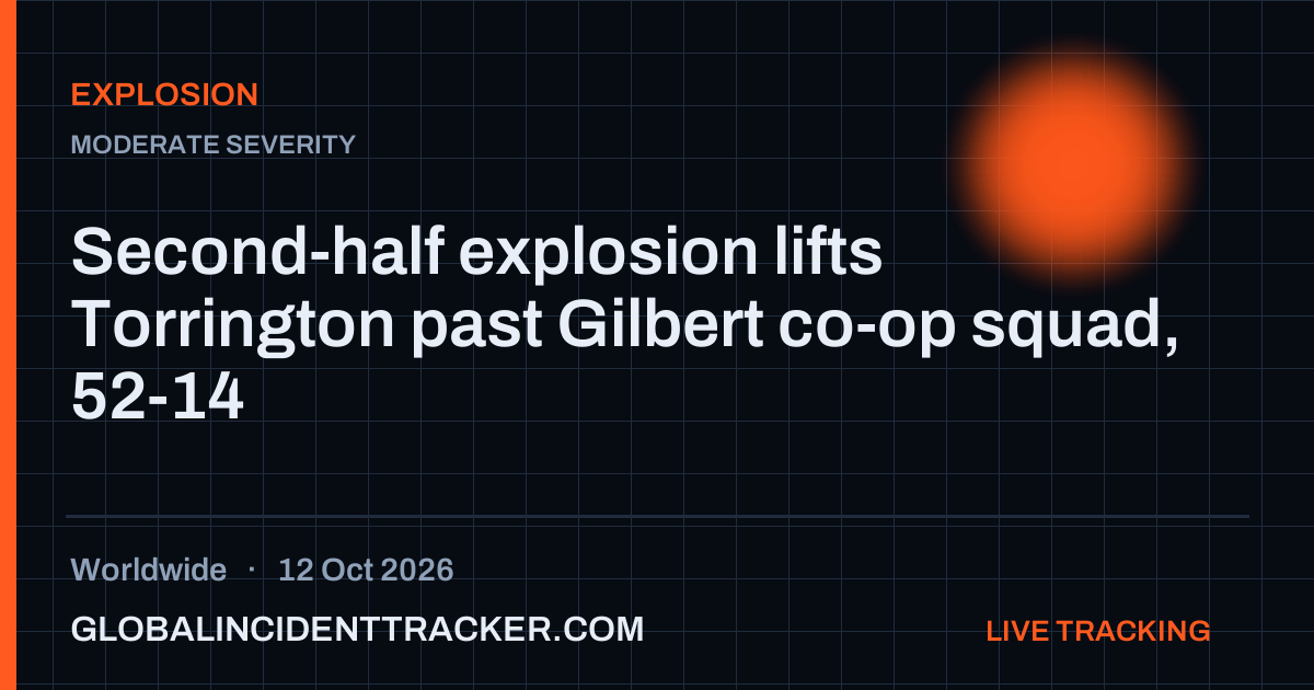 Explosion incident in worldwide on 12 October 2026 — Global Incident Tracker report card
