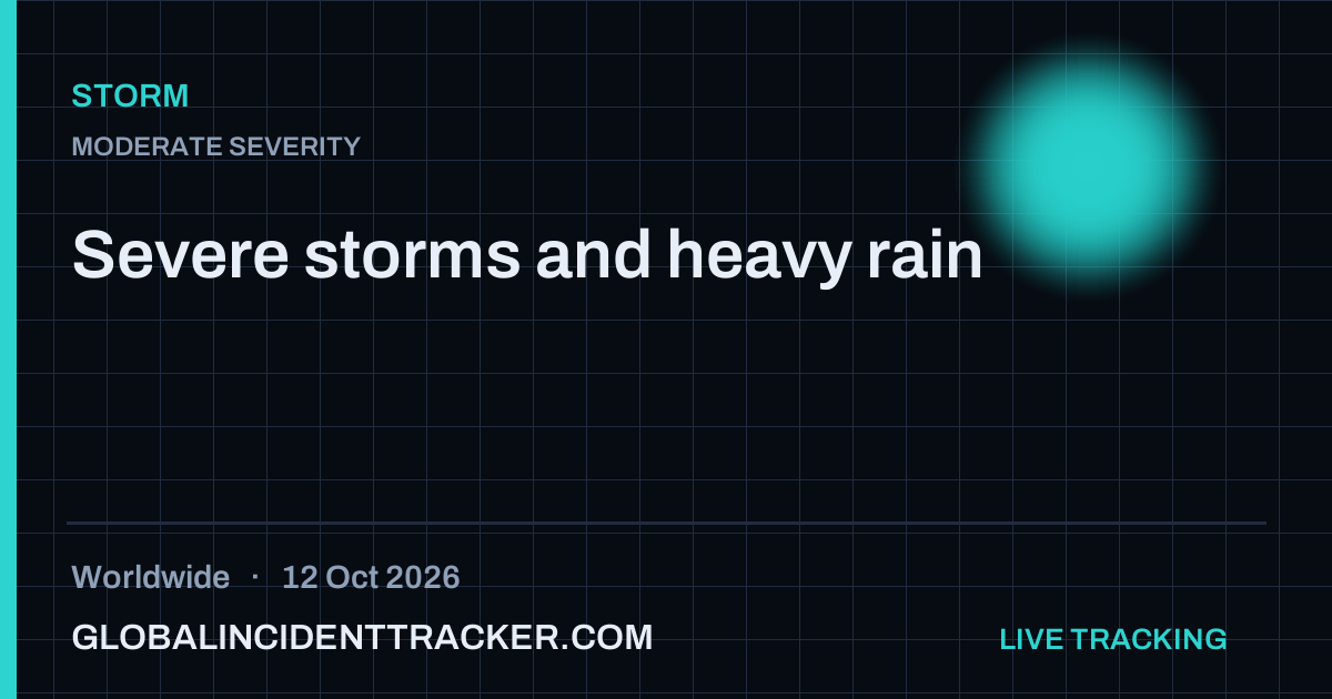 Storm incident in worldwide on 12 October 2026 — Global Incident Tracker report card