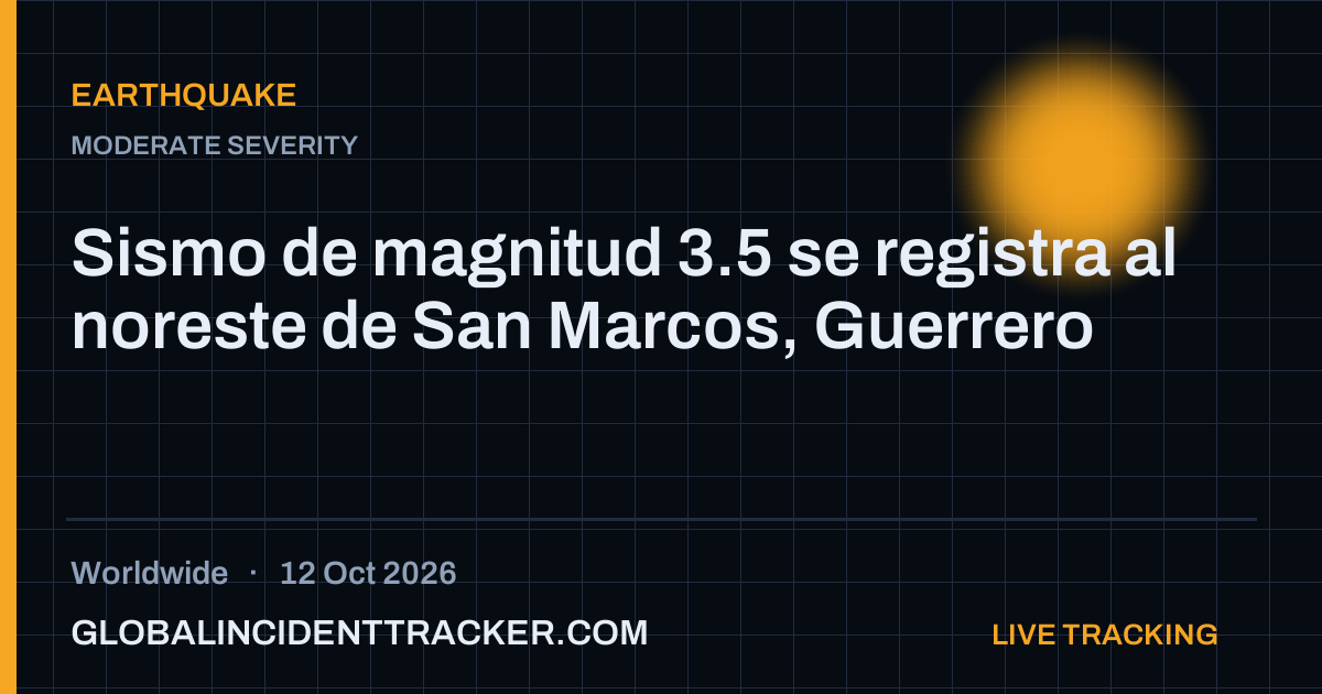 Earthquake incident in worldwide on 12 October 2026 — Global Incident Tracker report card