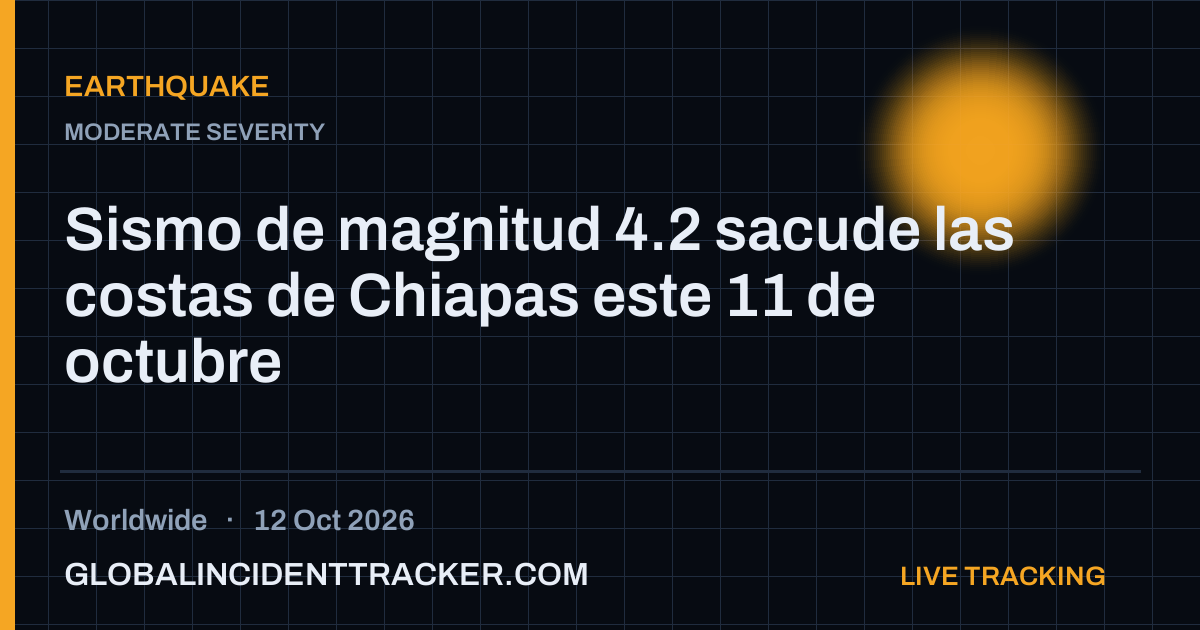 Earthquake incident in worldwide on 12 October 2026 — Global Incident Tracker report card