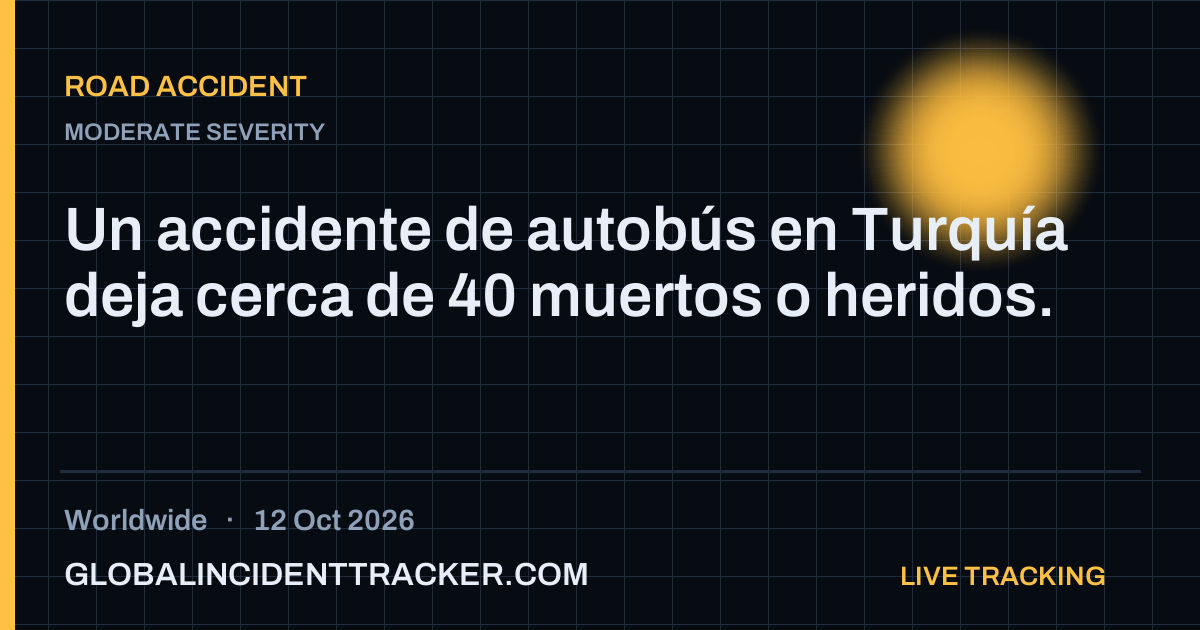 Road Accident incident in worldwide on 12 October 2026 — Global Incident Tracker report card