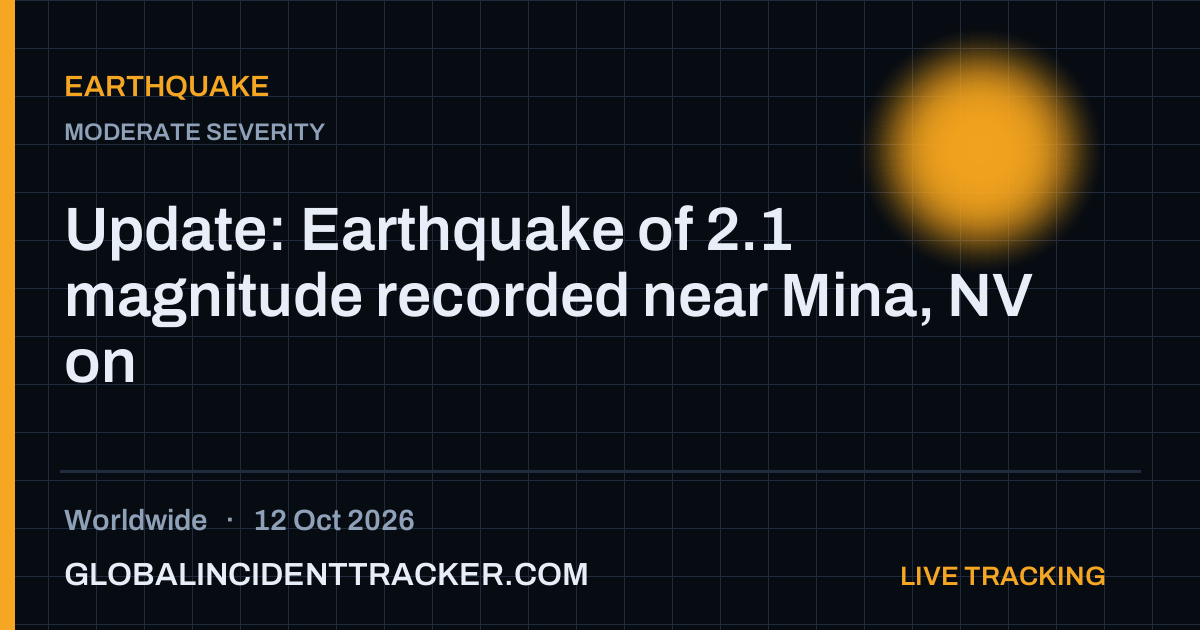 Earthquake incident in worldwide on 12 October 2026 — Global Incident Tracker report card