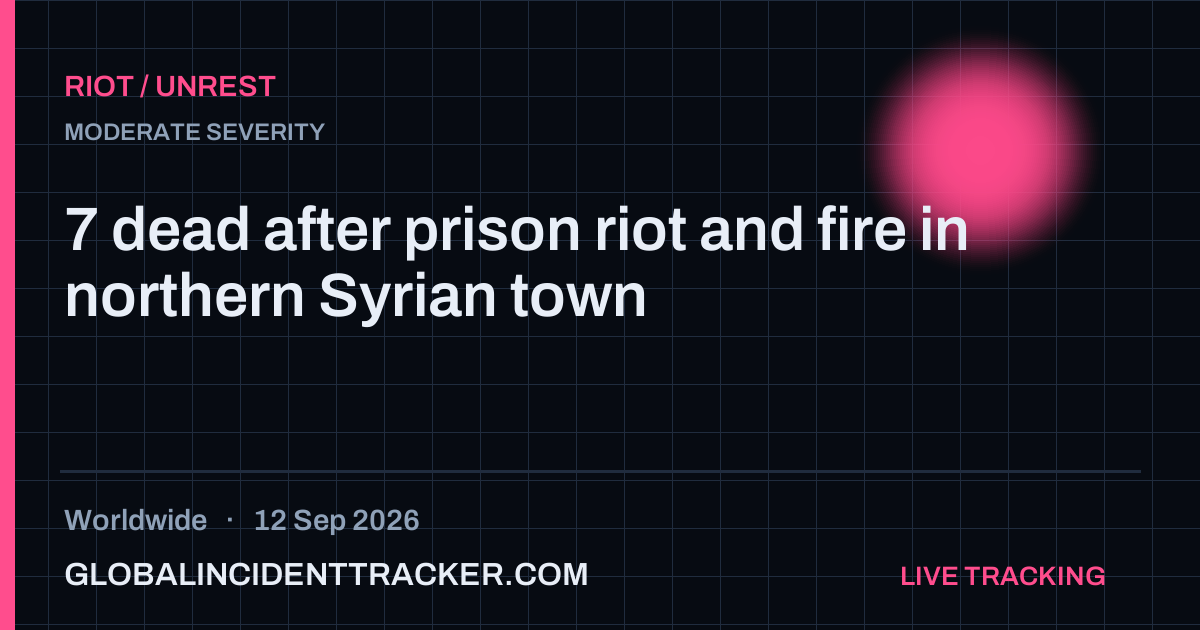 Riot / Unrest incident in worldwide on 12 September 2026 — Global Incident Tracker report card