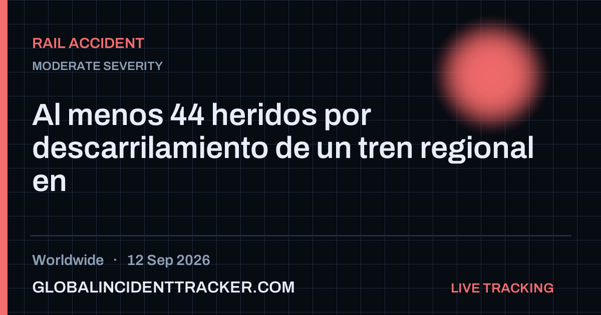 Rail Accident incident in worldwide on 12 September 2026 — Global Incident Tracker report card