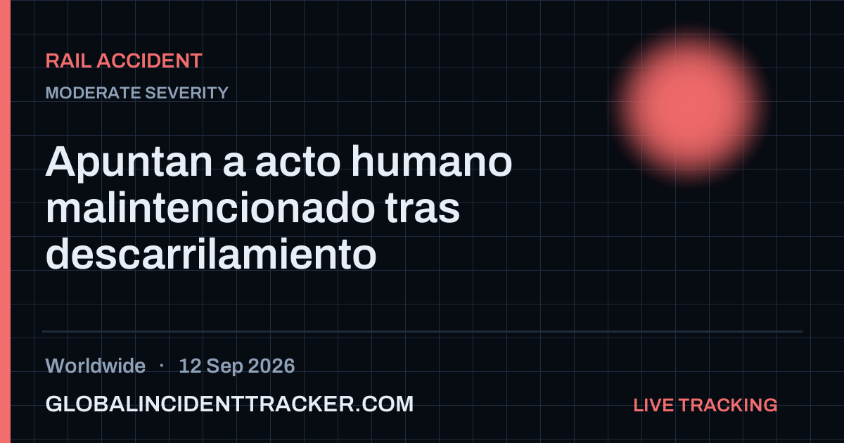 Rail Accident incident in worldwide on 12 September 2026 — Global Incident Tracker report card