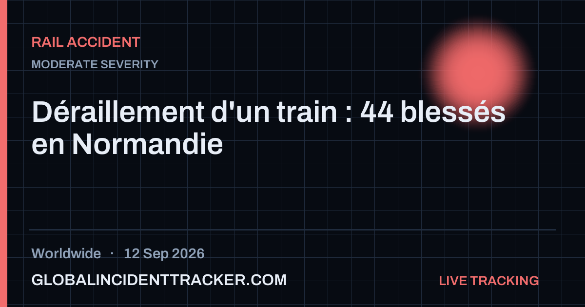 Rail Accident incident in worldwide on 12 September 2026 — Global Incident Tracker report card