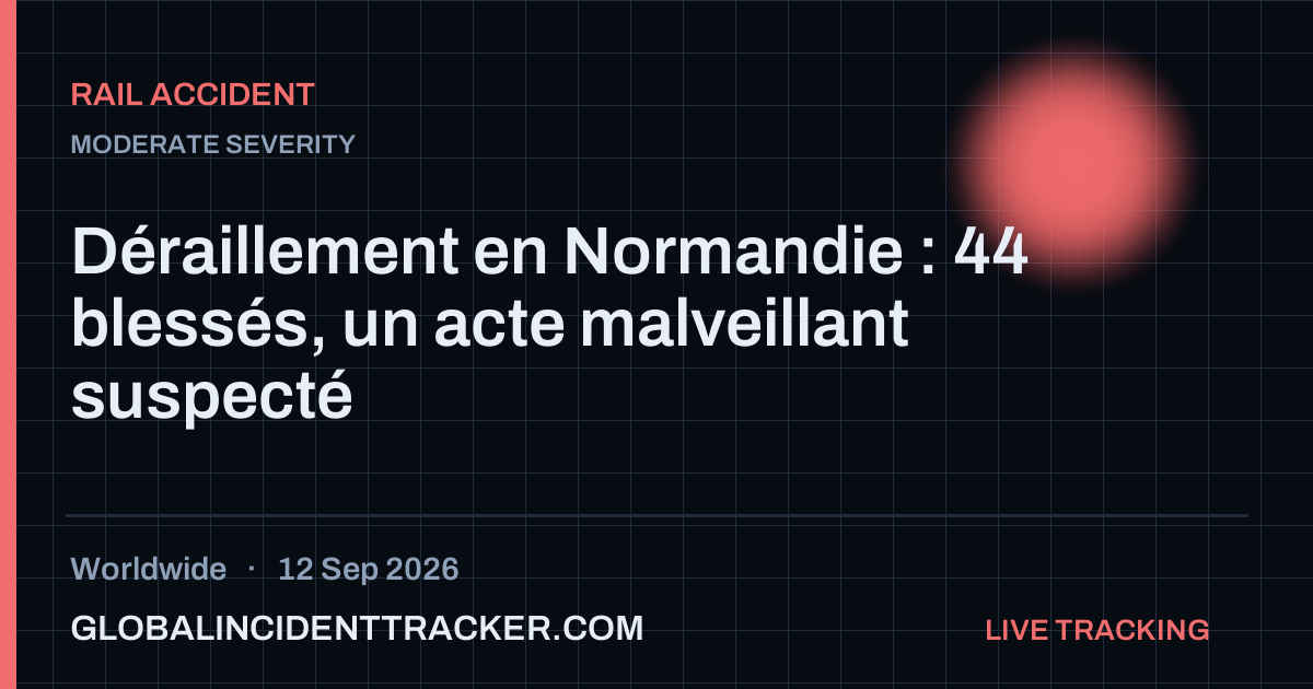 Rail Accident incident in worldwide on 12 September 2026 — Global Incident Tracker report card
