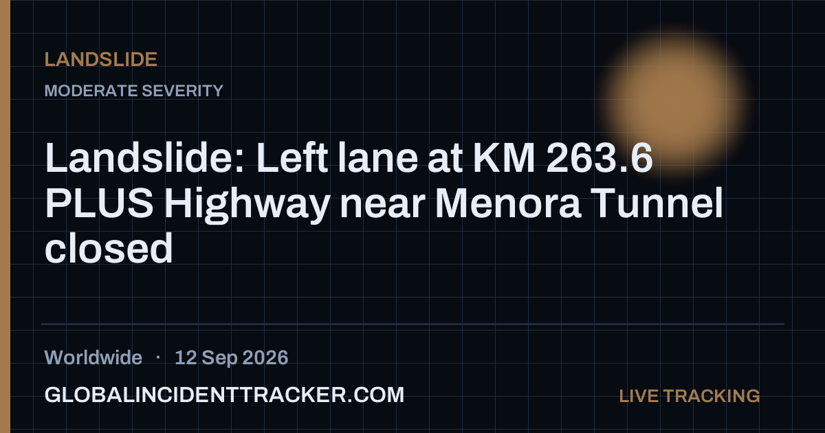 Landslide incident in worldwide on 12 September 2026 — Global Incident Tracker report card