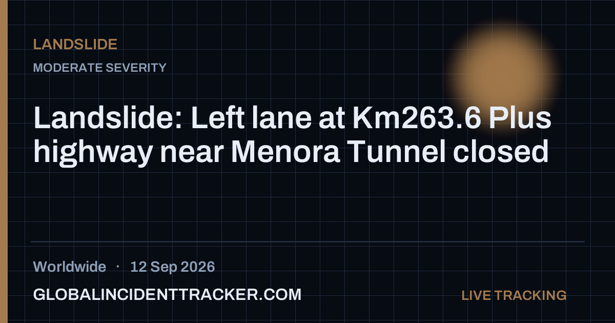 Landslide incident in worldwide on 12 September 2026 — Global Incident Tracker report card
