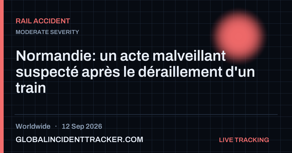Rail Accident incident in worldwide on 12 September 2026 — Global Incident Tracker report card