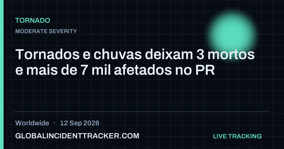 Tornado incident in worldwide on 12 September 2026 — Global Incident Tracker report card