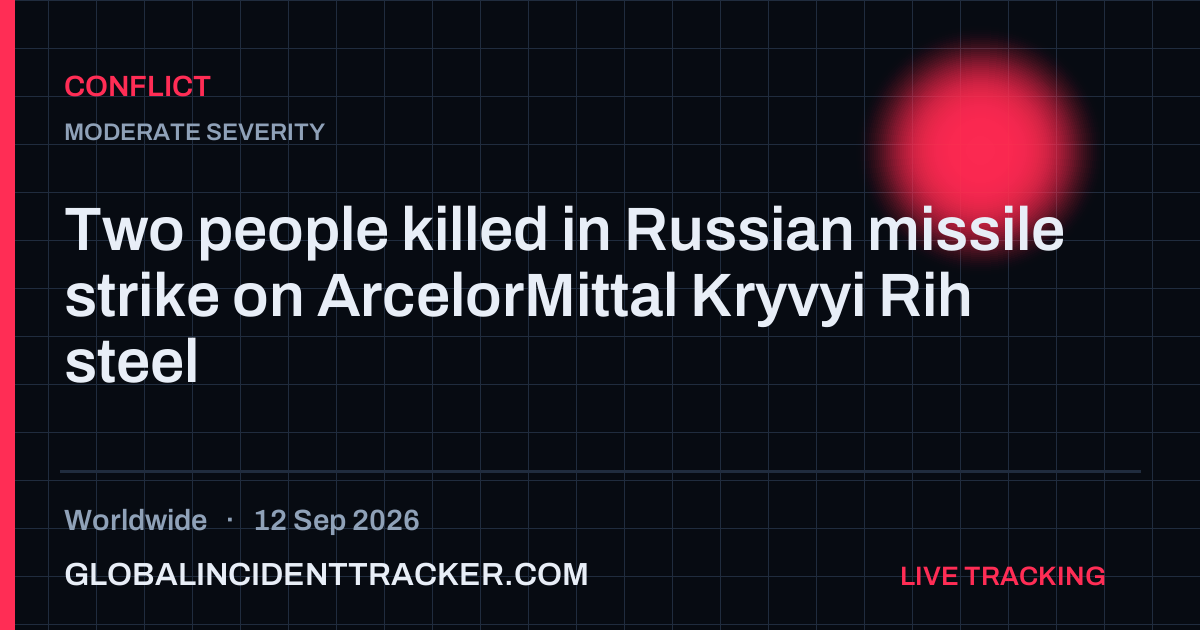 Conflict incident in worldwide on 12 September 2026 — Global Incident Tracker report card