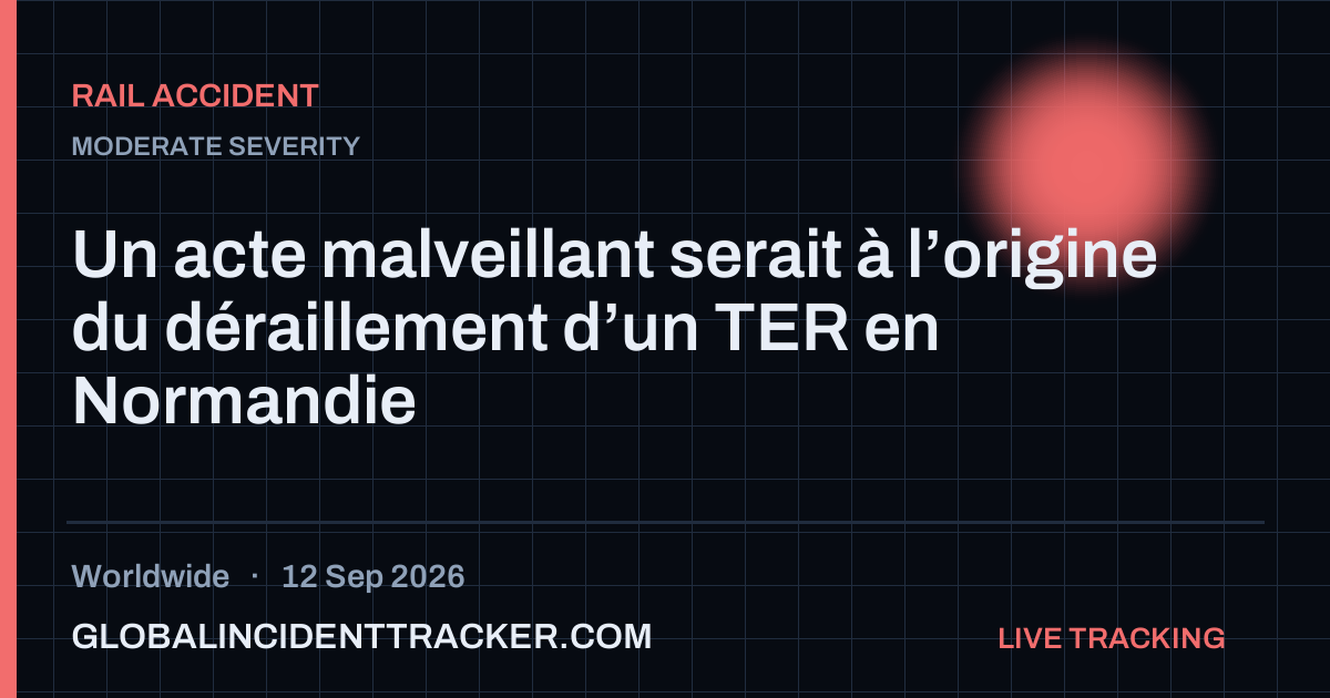 Rail Accident incident in worldwide on 12 September 2026 — Global Incident Tracker report card