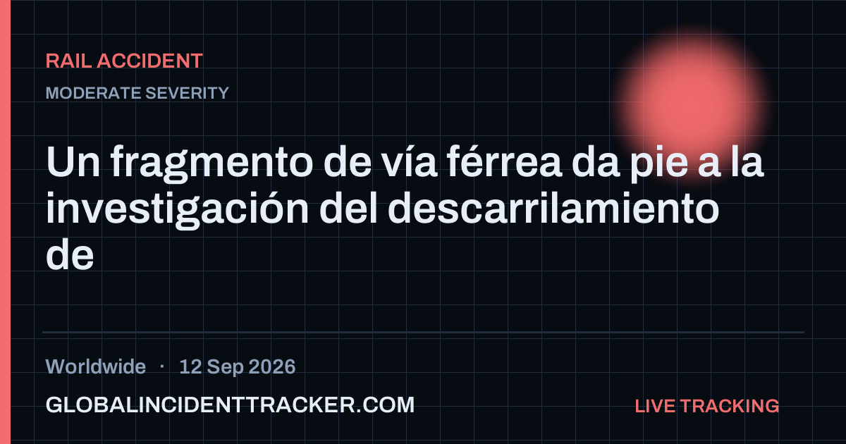 Rail Accident incident in worldwide on 12 September 2026 — Global Incident Tracker report card
