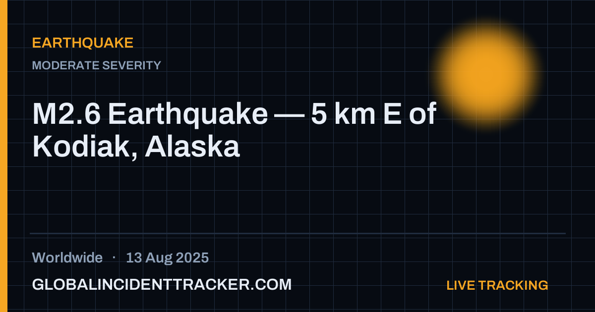 Earthquake incident in worldwide on 13 August 2025 — Global Incident Tracker report card