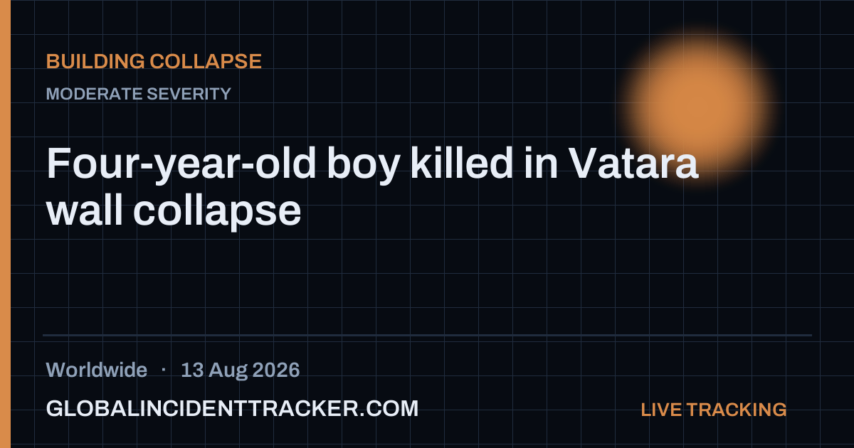 Building Collapse incident in worldwide on 13 August 2026 — Global Incident Tracker report card