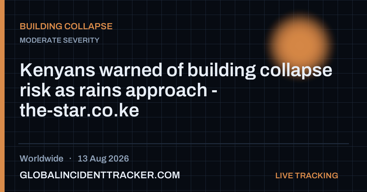 Building Collapse incident in worldwide on 13 August 2026 — Global Incident Tracker report card