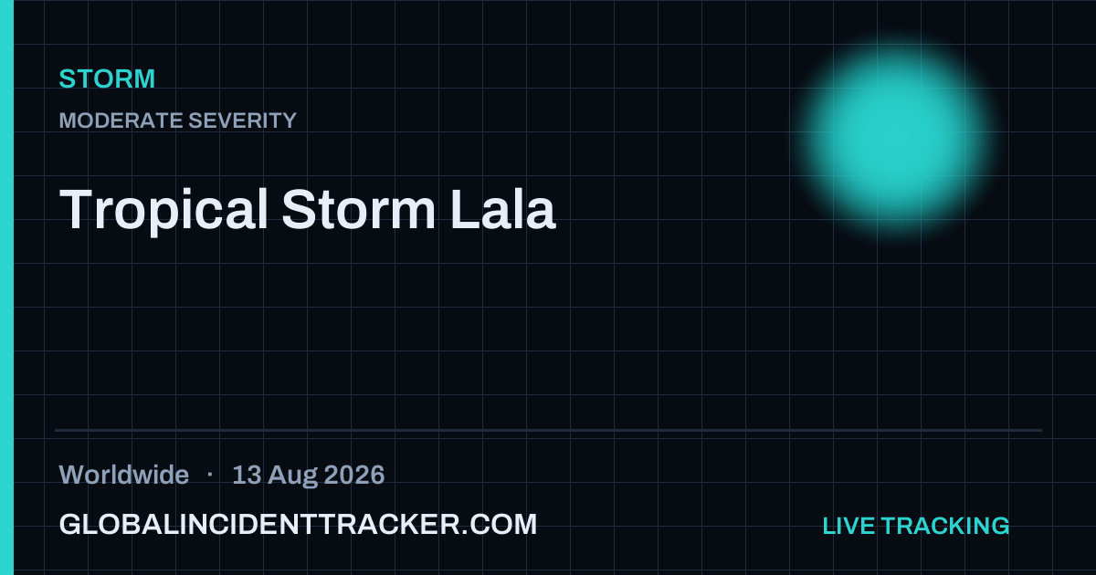 Storm incident in worldwide on 13 August 2026 — Global Incident Tracker report card