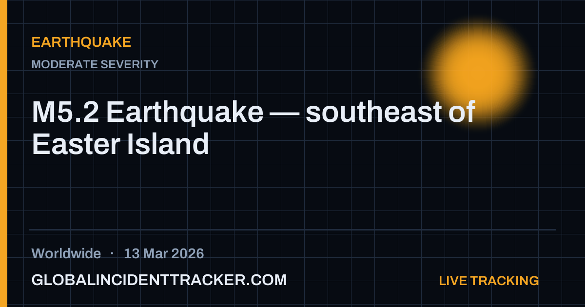 Earthquake incident in worldwide on 13 March 2026 — Global Incident Tracker report card