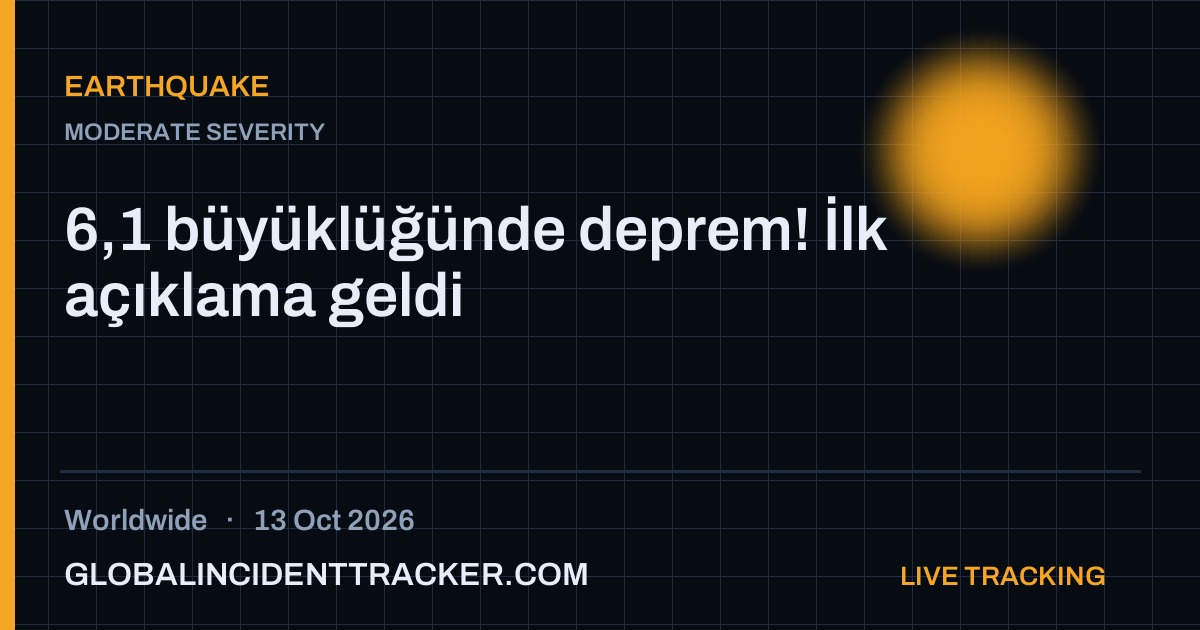 Earthquake incident in worldwide on 13 October 2026 — Global Incident Tracker report card