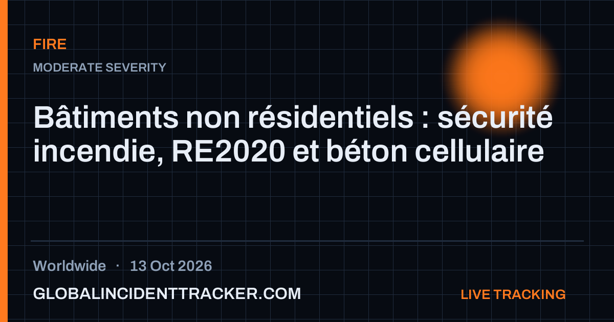 Fire incident in worldwide on 13 October 2026 — Global Incident Tracker report card