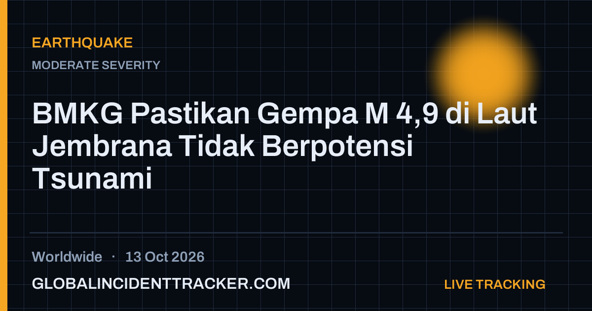 Earthquake incident in worldwide on 13 October 2026 — Global Incident Tracker report card