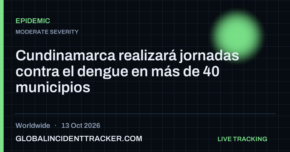 Epidemic incident in worldwide on 13 October 2026 — Global Incident Tracker report card