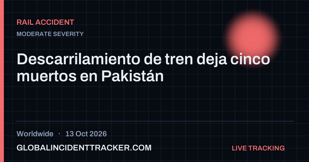 Rail Accident incident in worldwide on 13 October 2026 — Global Incident Tracker report card