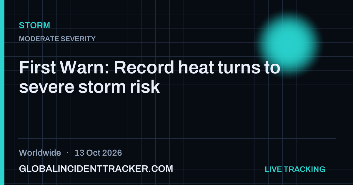 Storm incident in worldwide on 13 October 2026 — Global Incident Tracker report card